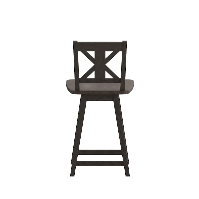 Modern Farmhouse Wooden Swivel Counter Stool