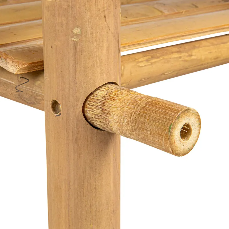 Bamboo Accent Table with 2 Shelves