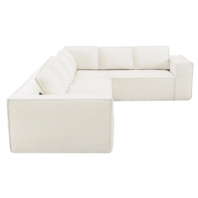 Modern L-Shaped Cloud Sofa Set, Modular Chenille Couch Set