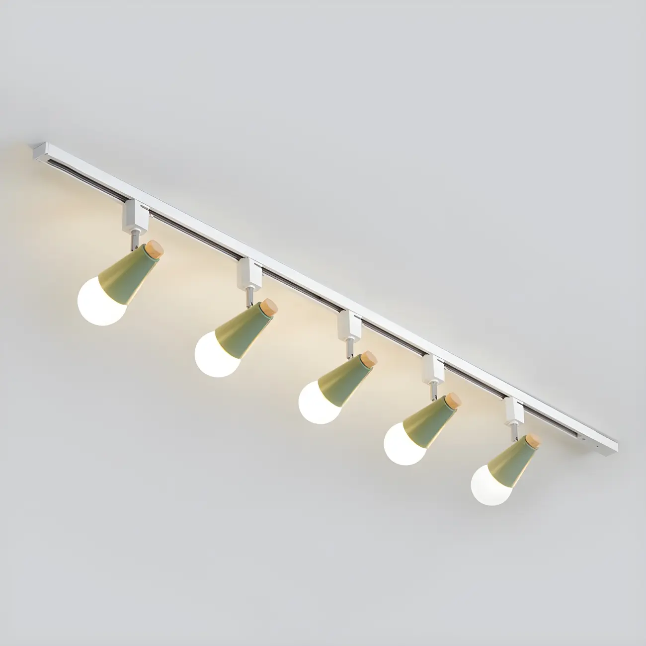 4-Light Modern Conical Adjustable Semi Flush Track Light