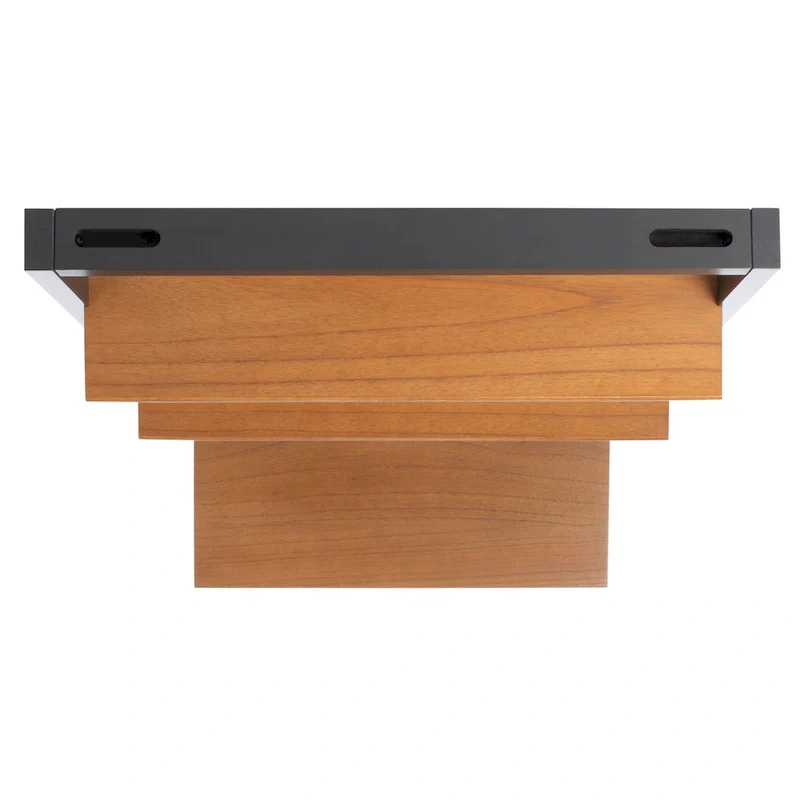 Leaning Desk with 2 Shelves - Black Ladder Style Home Office Desk 76.9