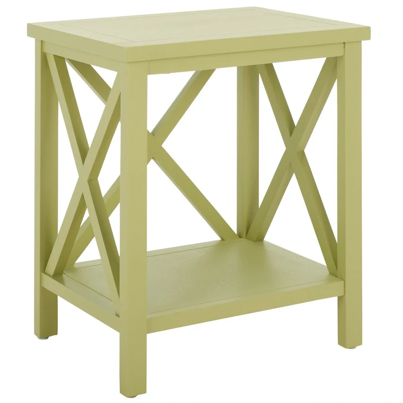 SAFAVIEH Yasumi White Cross Back End Table - 18.1 x 13.4 x 21.5 - 18Wx13Dx22H