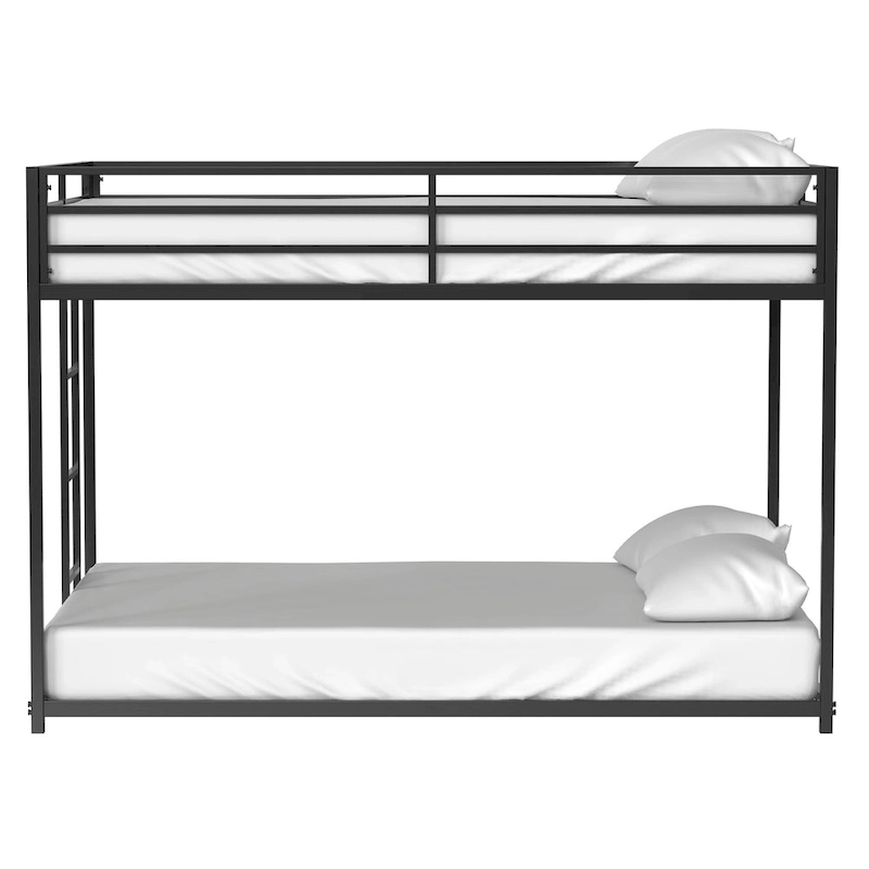 Adin Modern Full Over Full Bunk Bed with Black Metal Guard Rail by Christopher Knight Home