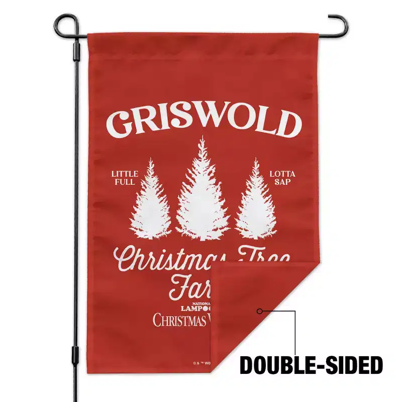 Christmas Vacation Griswold Tree Farm Garden Yard Flag with Pole Stand Holder