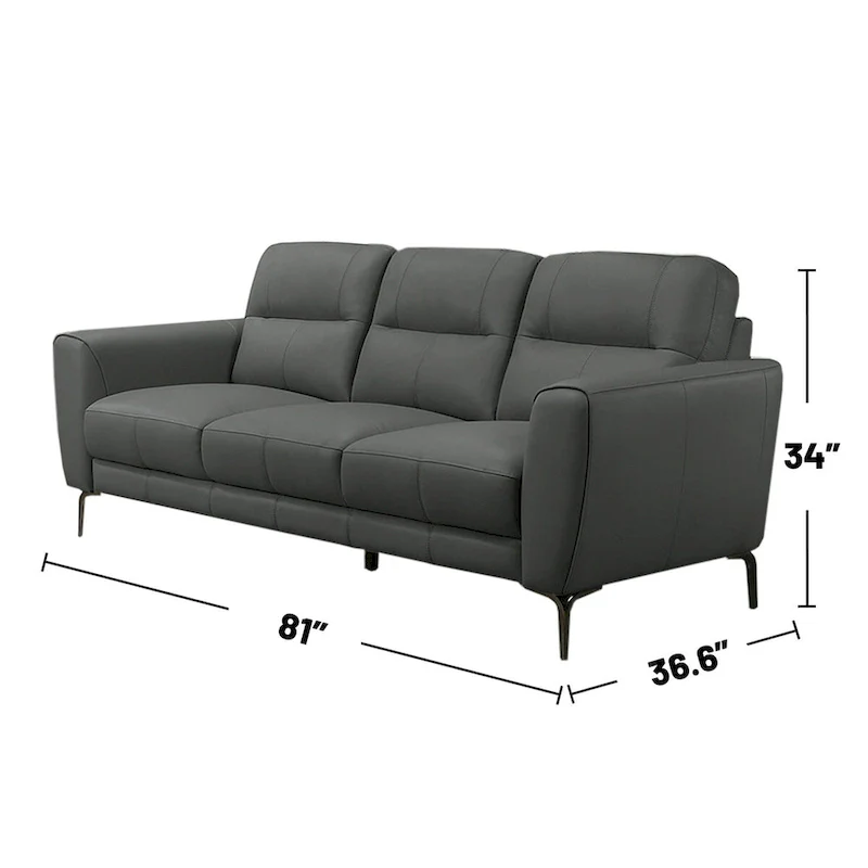 2 Piece Faux Leather Sofa Set with Triangular Chrome Legs