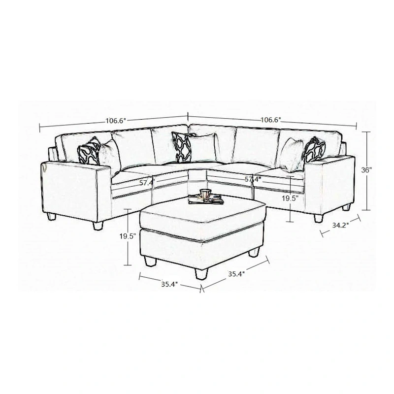 Flexible Combination Module Reversible Sectional Sofa