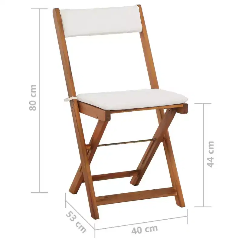 vidaXL Bistro Set Wood Tone Solid Acacia Wood Foldable Bistro Set