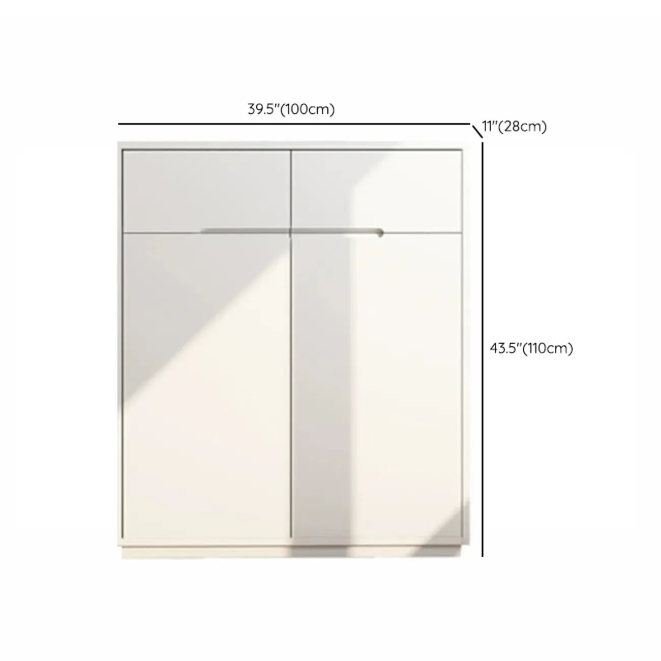 Trendy Large White Wood Hallway Shoe Cabinet