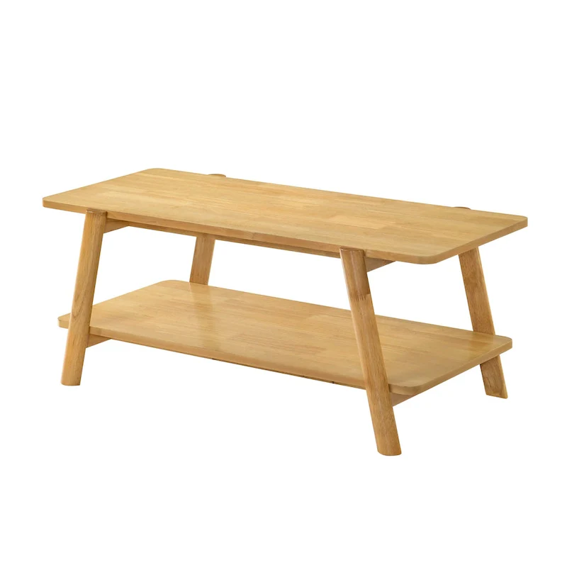 Mid-Century Modern Wood Shelf Coffee Table