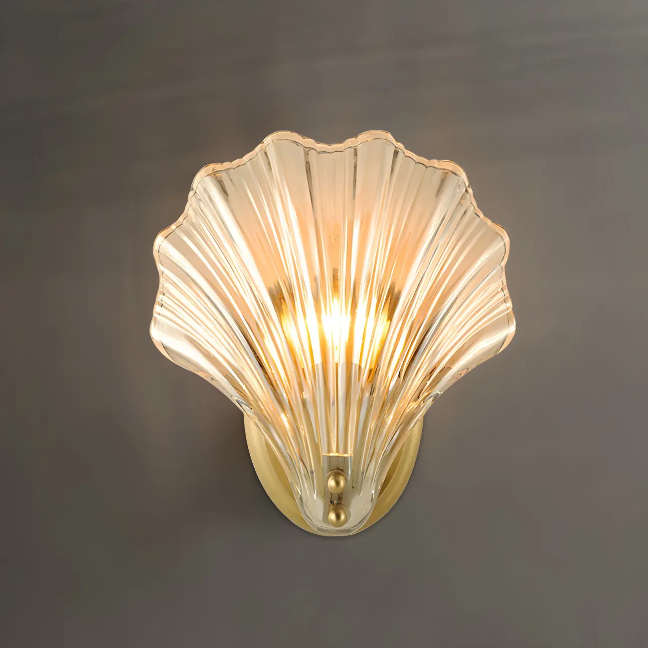 Artistic Glass Gold Shell Wall Sconce
