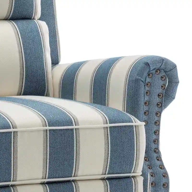 Nail-head Padded Seat Pushback Recliner Chair