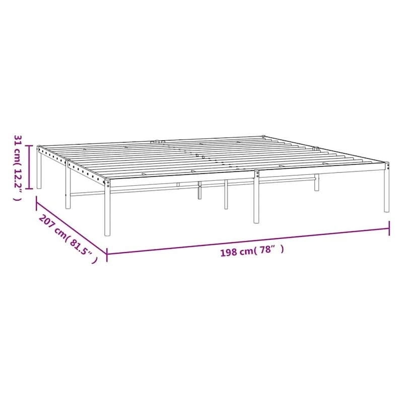 vidaXL Metal Bed Frame, No Mattress