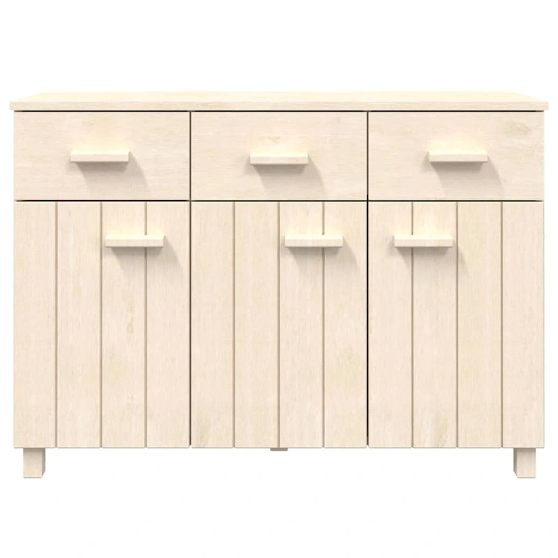 vidaXL Sideboard Bar Buffet Console Cabinet with Drawers HAMAR Solid Wood Pine - 44.5  x 15.7  x 31.5