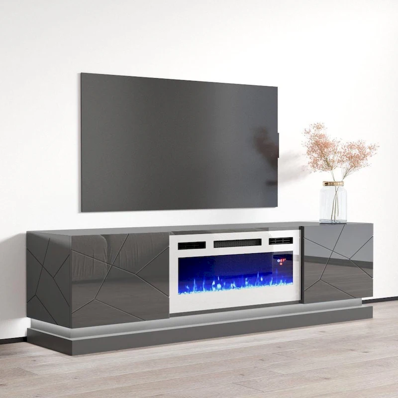 Shu WH-EF Electric Fireplace 71 TV Stand