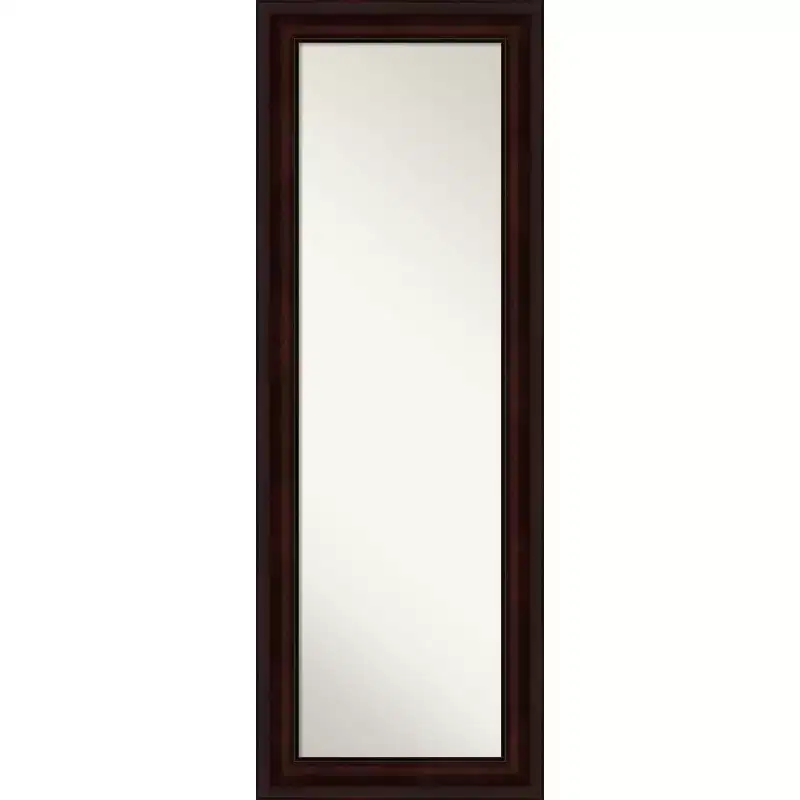 Amanti Art 19" x 53" Non-Beveled Coffee Bean Brown Full Length on The Door Mirror : Polystyrene Frame, Includes Mounting Hardware