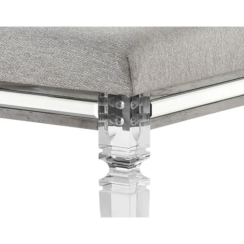 Evonne 6 Piece Gray LED Upholstered Panel Bedroom Set