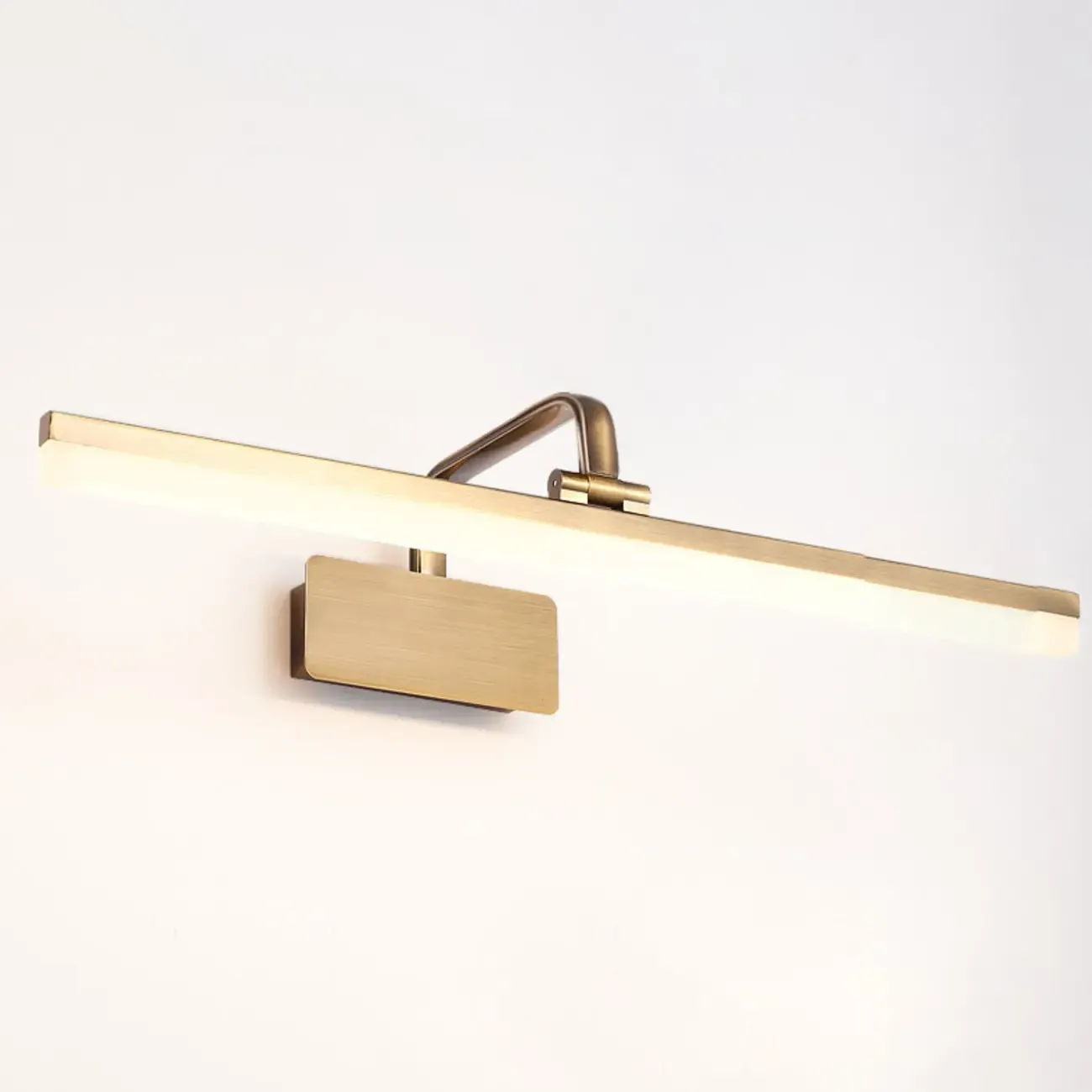 Modern Gold Geometric Vanity Light with Acrylic Shade