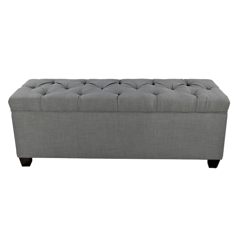 The Sole Secret Dark Grey Diamond Tufted Shoe Storage Bench
