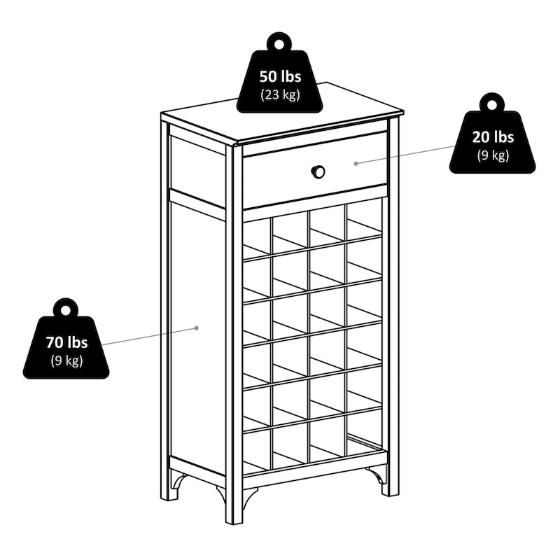 Ancona Wine Cabinet, Espresso