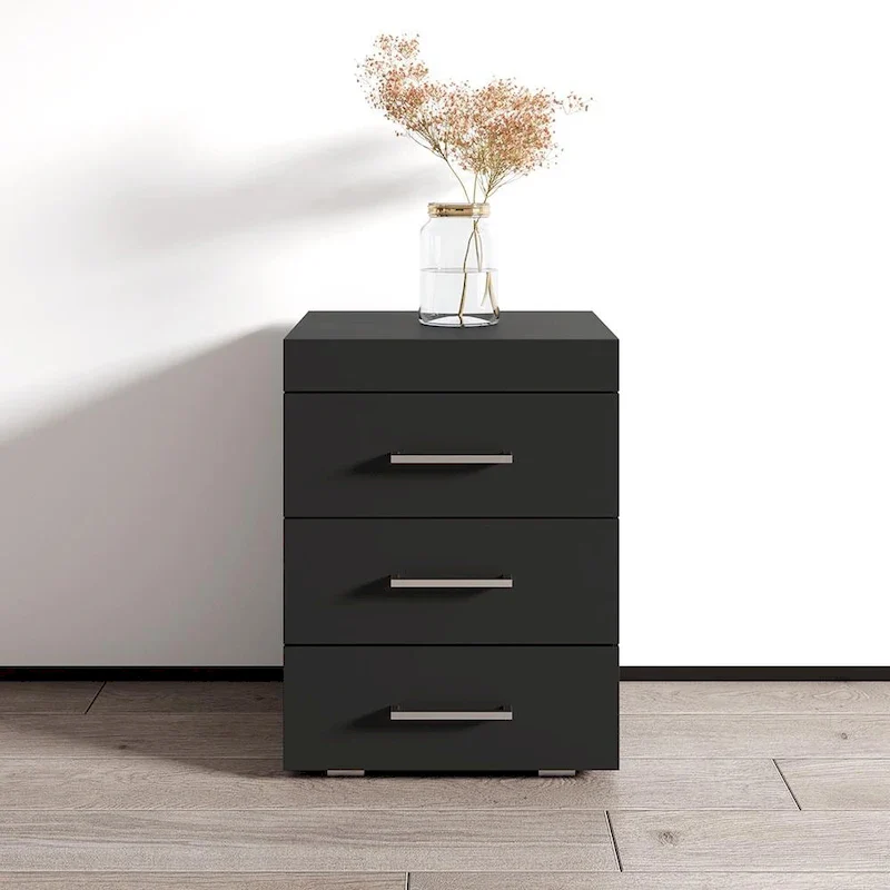Black / White / Walnut Modern Nightstand – Single, Matte Finish