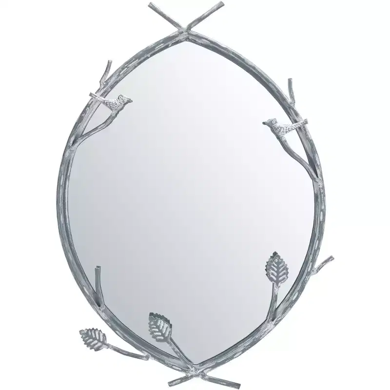 Helios Mirror - 18.8 x 27.3 - MRR3043 - Silver - Safavieh