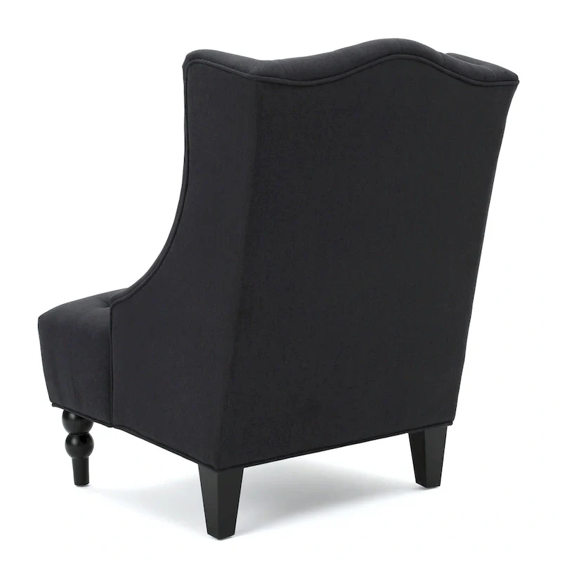 Charcoal 27.5  High Back Upholstered Button Tufted Club Chair