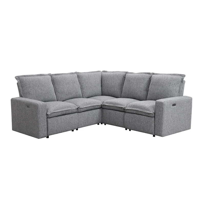 89.76 L-Shaped 5-Seater Sofa with Recliner