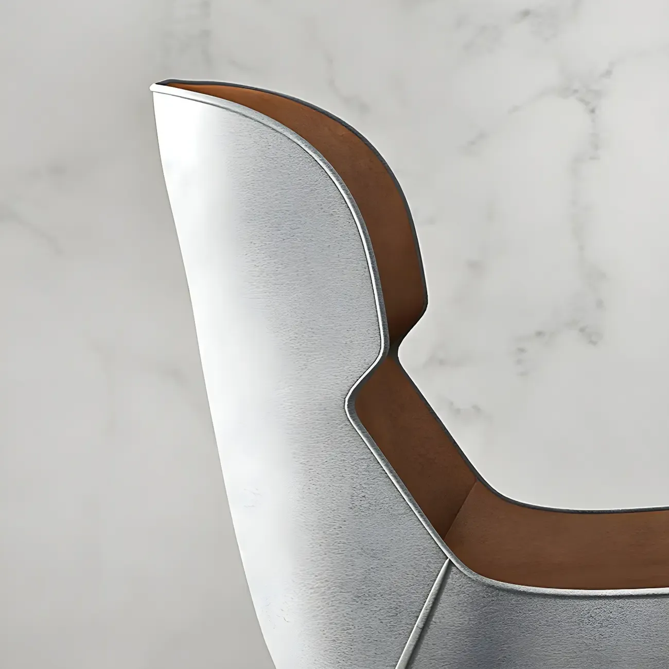 Camel Faux Leather Upholstered Dining Chair with Metal Legs