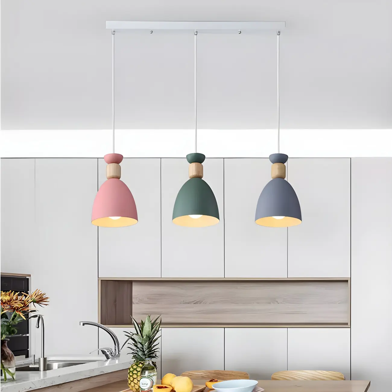 Modern Multi-Color Metal Pendant Light for Dining Room