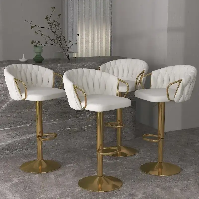 Modern Swivel Counter Height Bar Stools Adjustable Counter Stool With Backs - N/A