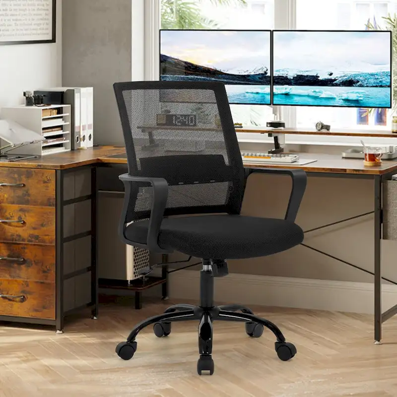 Modern Adjustable Height Ergonomic Swivel Office Chair with Lumbar Support
