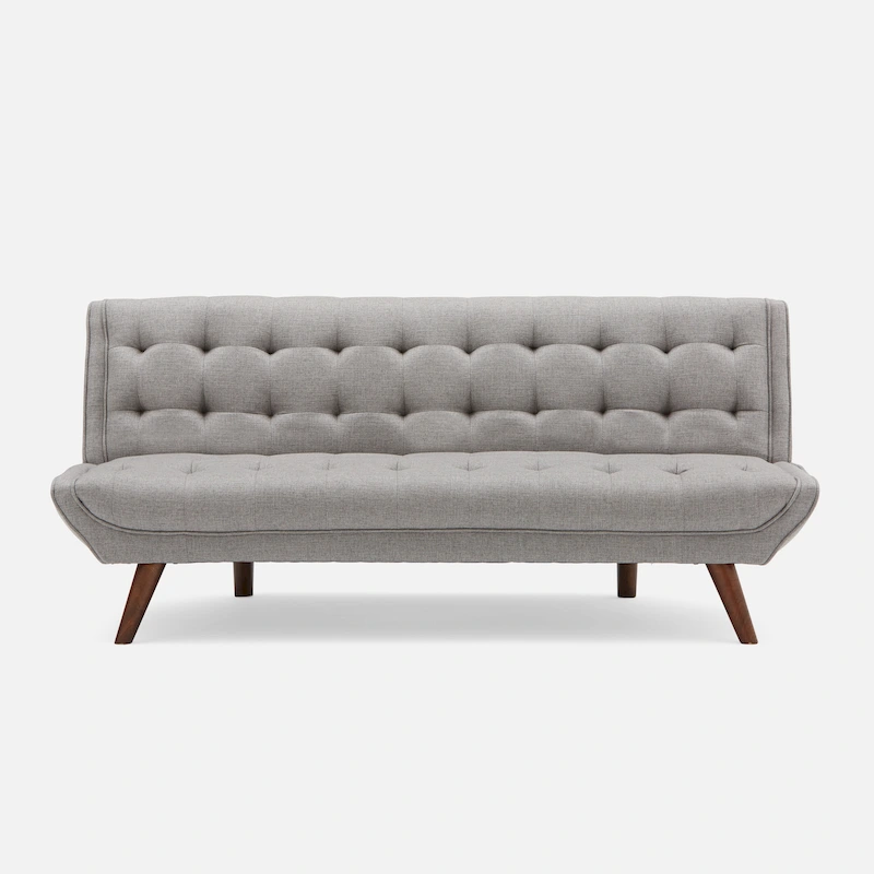 Modern Armless Fabric Grey Sofa Bed Adjustable Folding Sofa - 32.09*71.06*22.05 inches