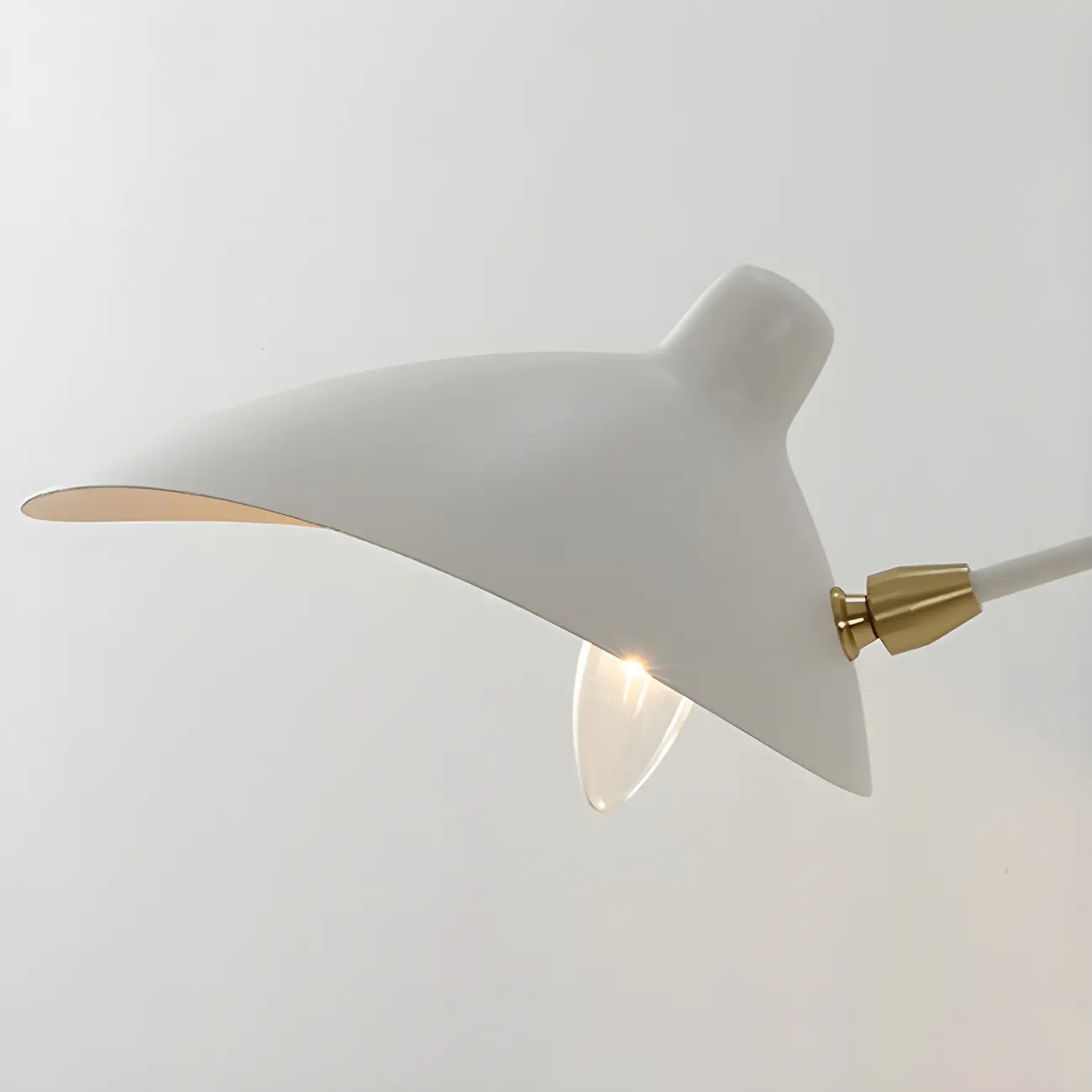 Modern 2-Light White Dual-Arm Swing Arm Wall Light