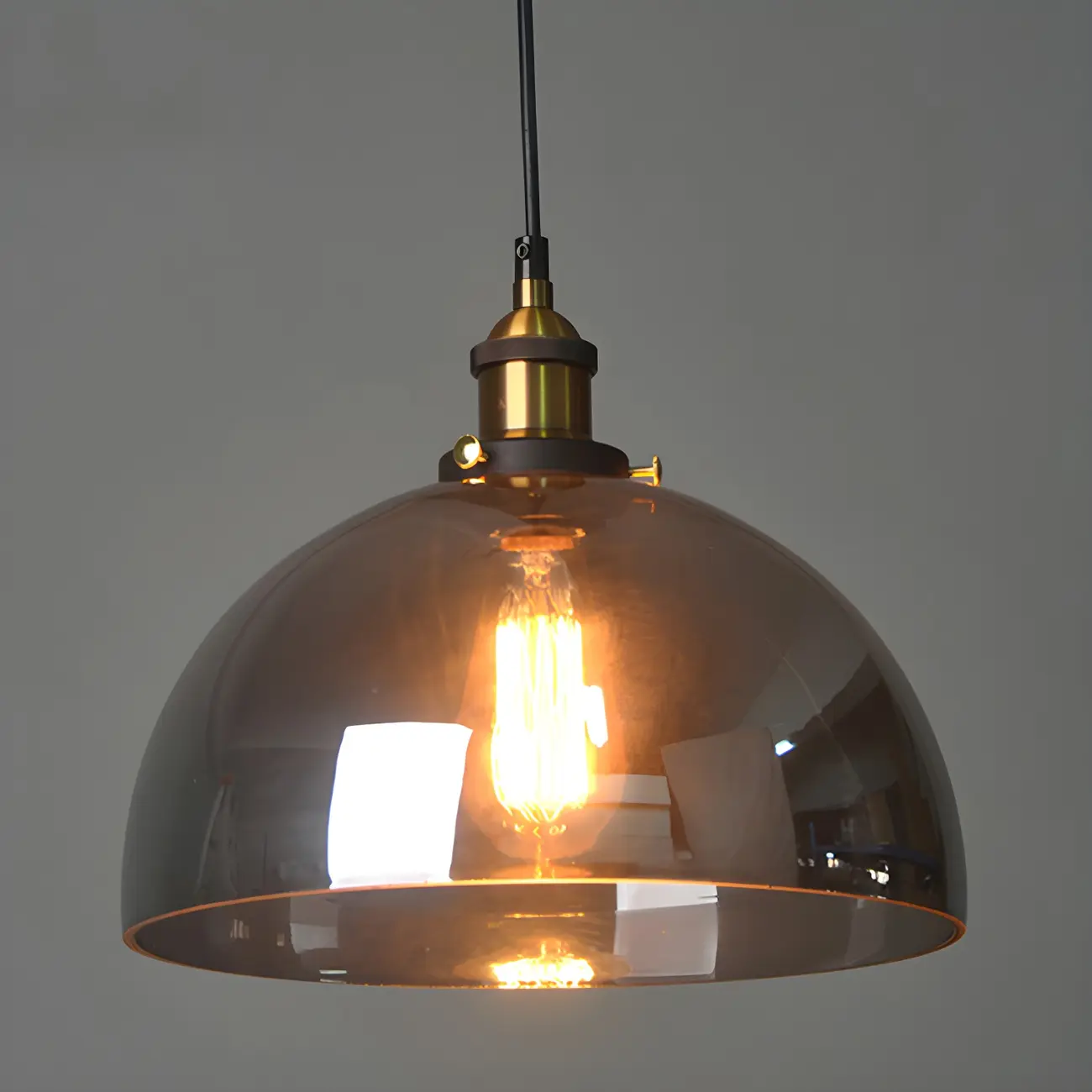Industrial Geometric Clear Glass Lampshade Kitchen 1-light Pendant Light