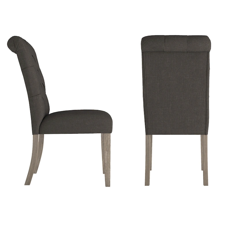 Krakova Tufted Rolled Back Parsons Chairs (Set of 2)