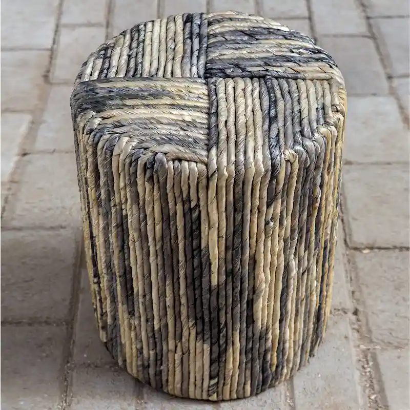 Woven Banana Leaf Accent Stool