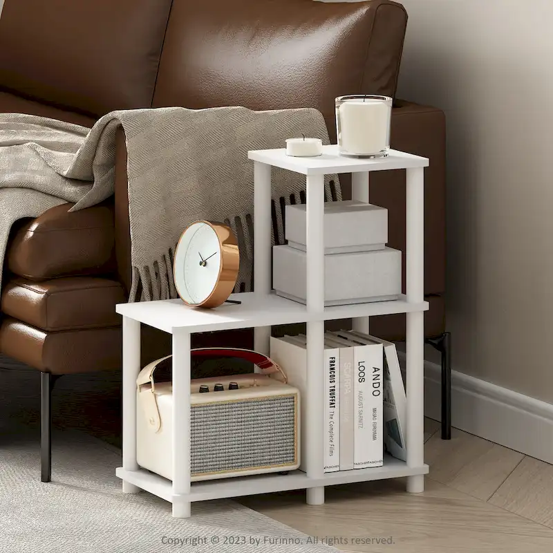 Furinno Turn-N-Tube No Tools 2-Tier Elevated TV Stands