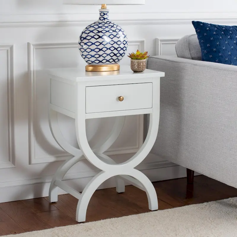 SAFAVIEH Liller 1-Drawer Accent Table Nightstand (Fully Assembled) - 18 W x 15 D x 27 H - 18Wx15Dx27H