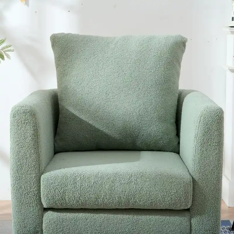 Green 26.77  Upholstered Arm Chair with Solid Wood Legs