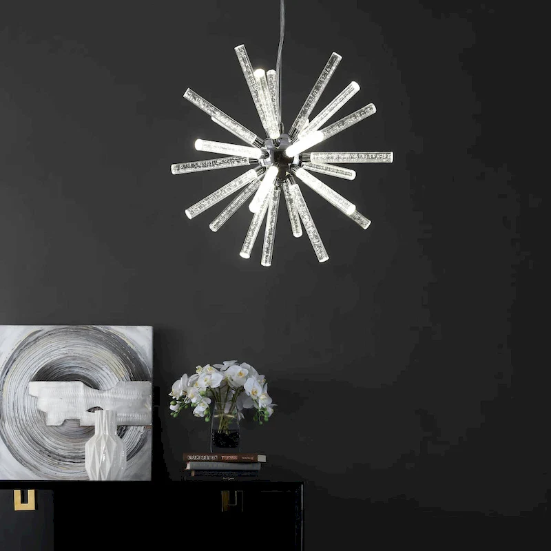 SAFAVIEH Lighting Gerfriede 84-inch Modern Sputnik Adjustable LED Pendant - 19  W x 19  L x 22-84  H