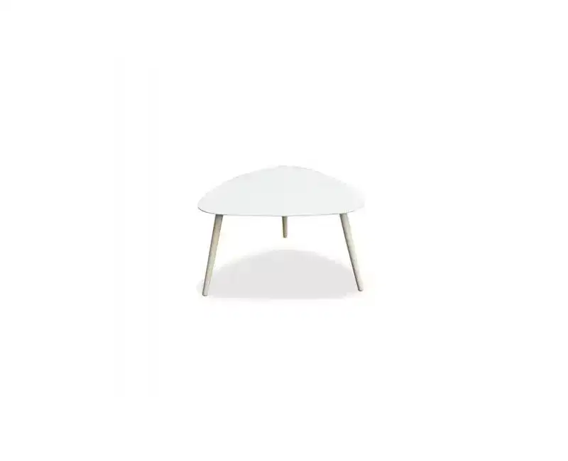 HomeStock 60 in.H White Color Kidney Aluminum Table Top End Table 2 -piece