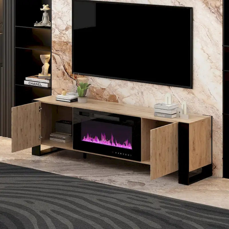 Entertainment Center with Fireplace Option:2 Flame Modes1500W 68.9W