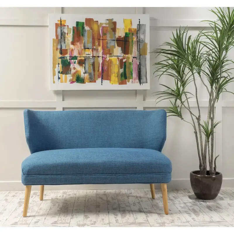 Desdemona Mid-Century Fabric Loveseat by