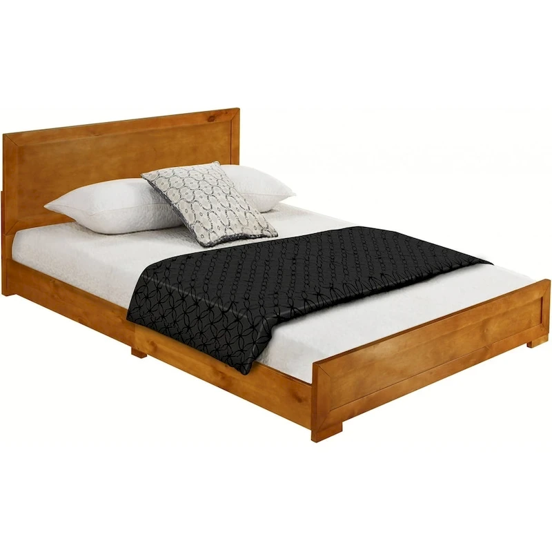 HomeRoots Oak Wood Full Bed Frame
