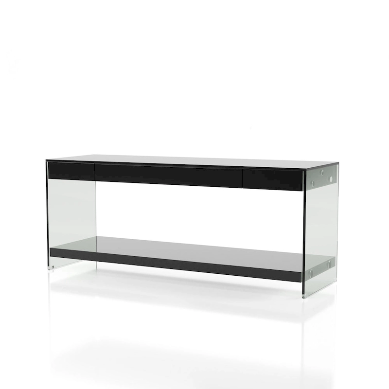 Takamura Modern 60-inch Glass 1-Shelf 1-Drawer TV Console by Strick & Bolton