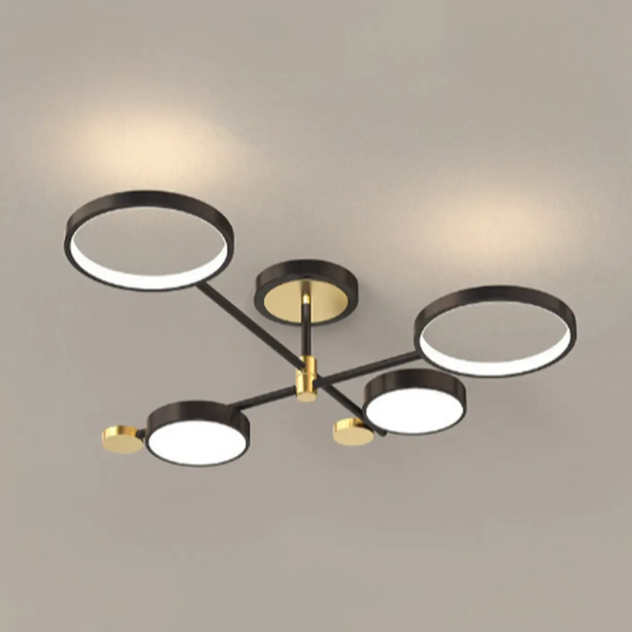 Modish Geometric Circular Dimmable Semi Flush LED Ceiling Light
