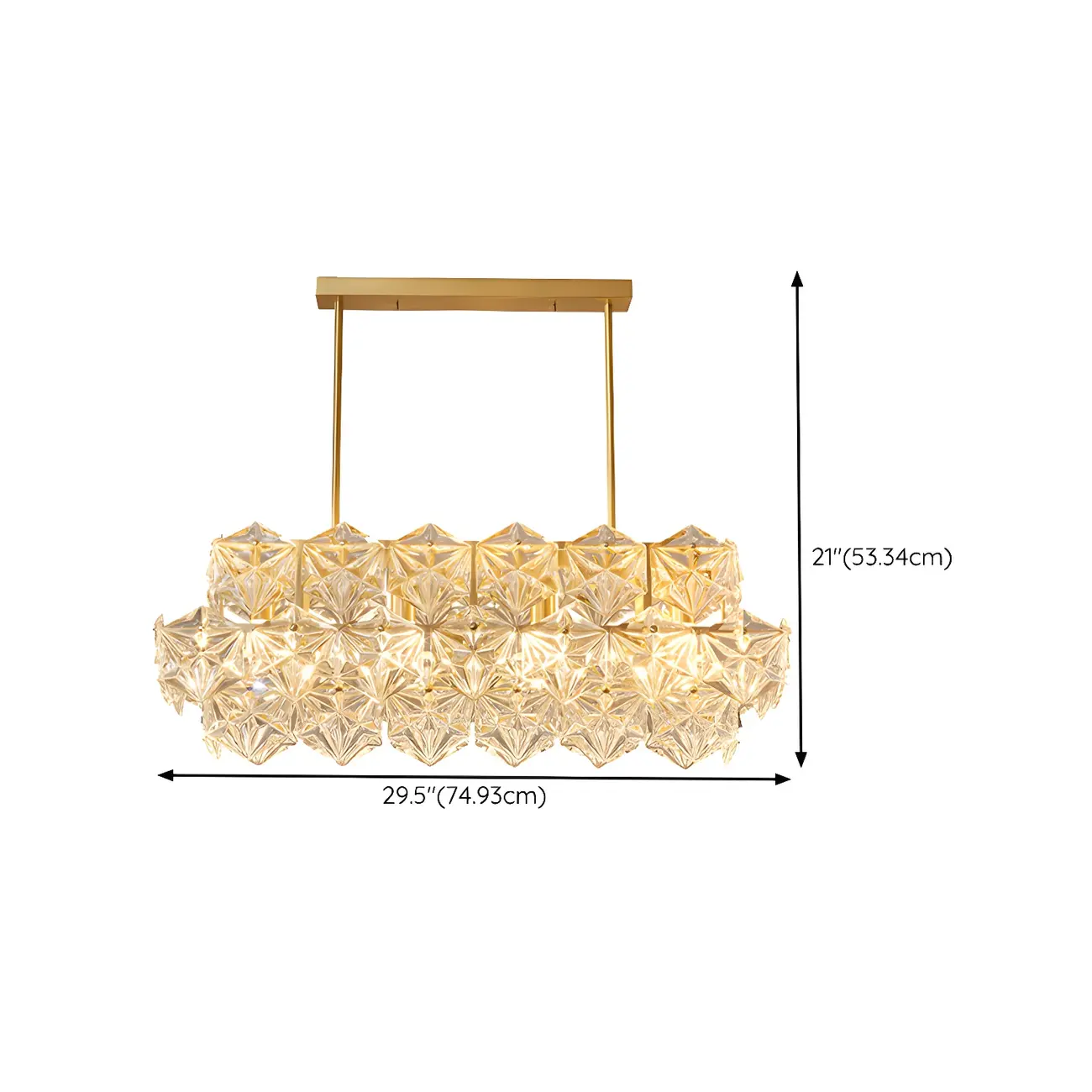 Kitchen Elegant Gold Crystal Pendant Light
