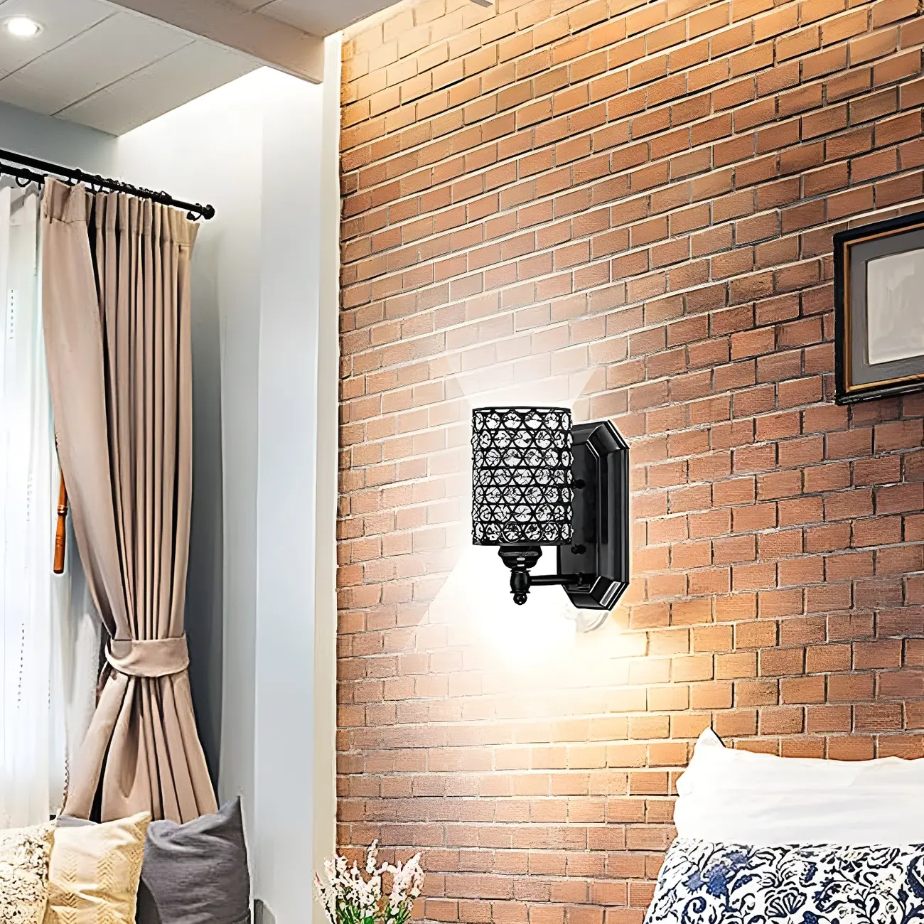 Glamorous Crystal Cylinder Golden Bathroom Vanity Light