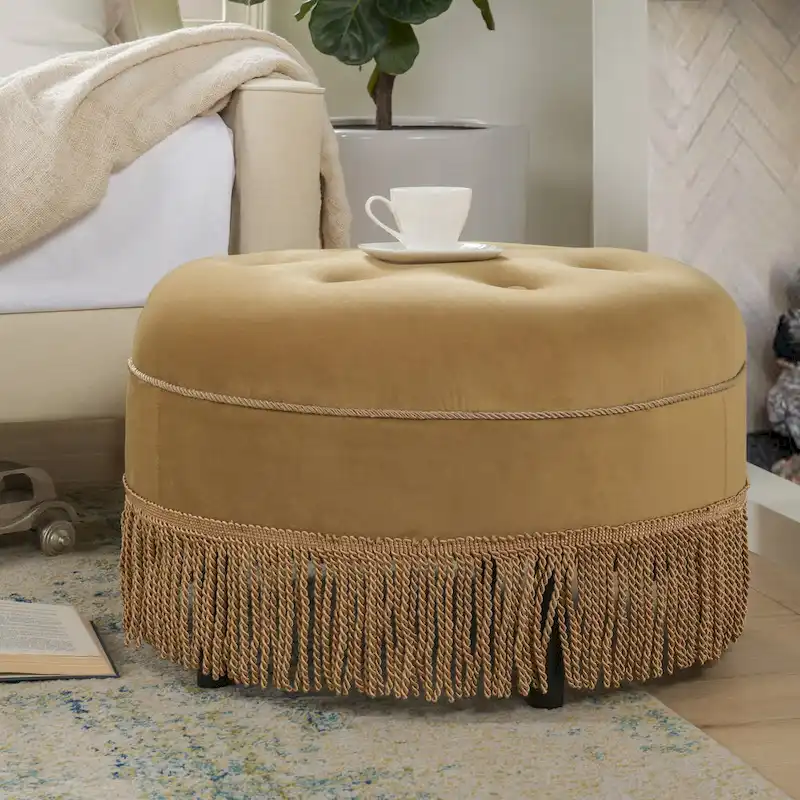 Yolanda 24 Upholstered Round Accent Ottoman