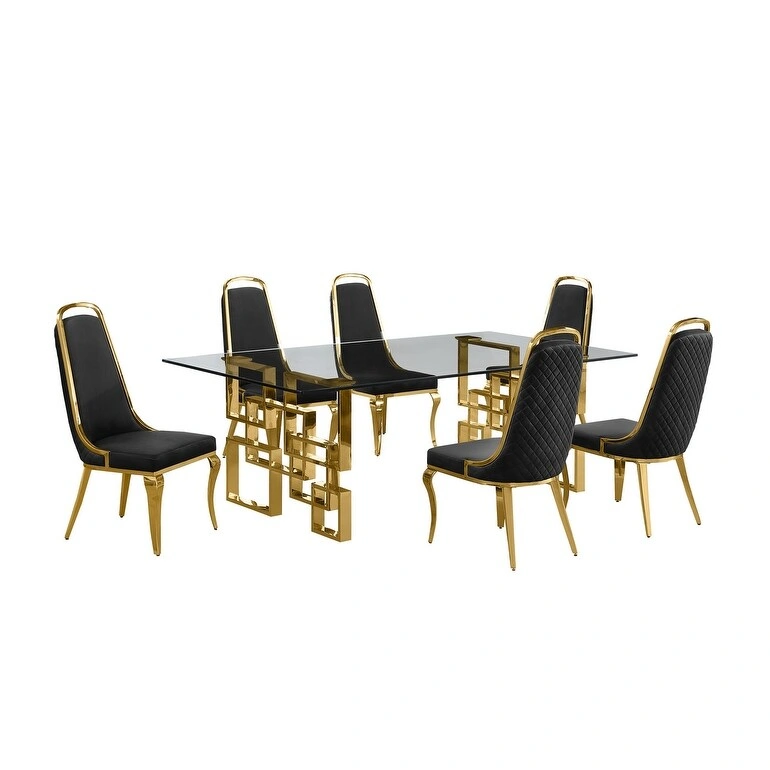 Best Quality Furniture Big Glass Table Dining Sets